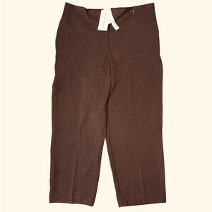 Alfred Dunner Brown Straight Leg Pants with Pockets